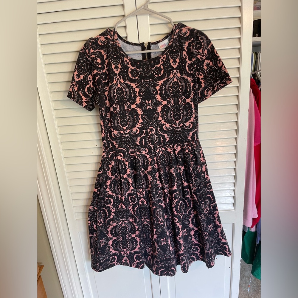 Medium Lularoe pink and black dress